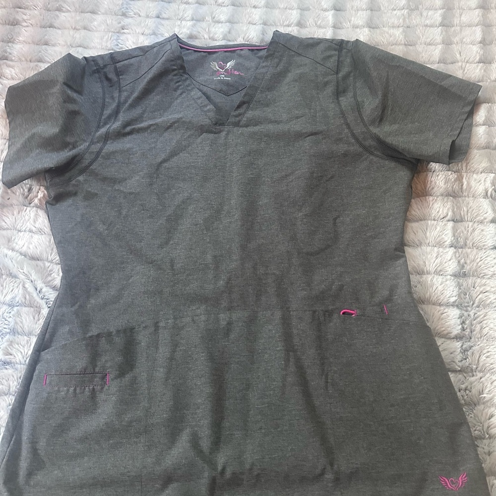 Gray scrub Top
